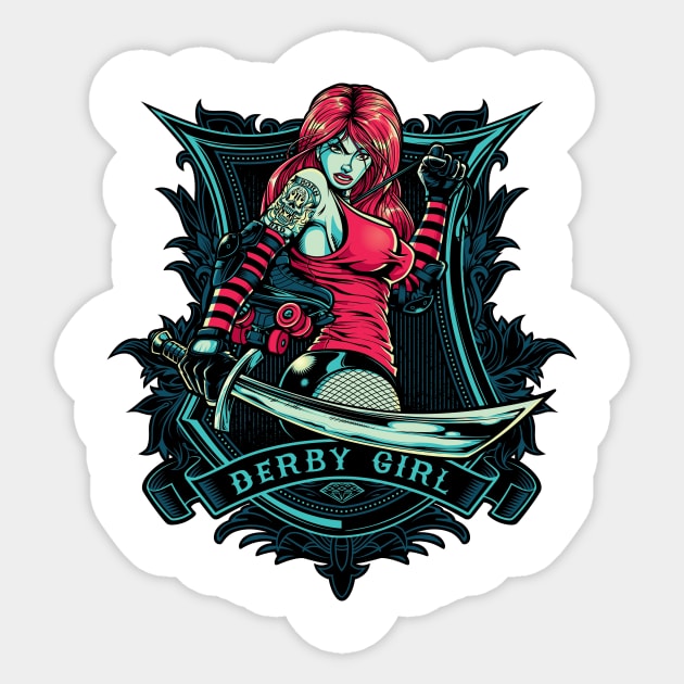 Derby Girl Sticker by viSionDesign